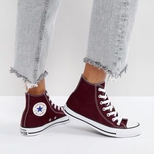 Burgundy High Top converse